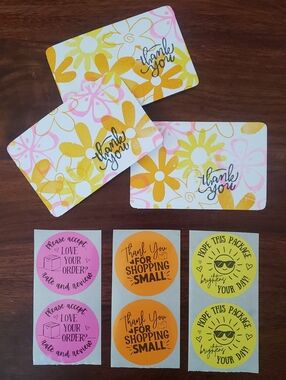 Coordinated Packaging Bundle | Thank You Cards + Stickers + Polymailers | Floral